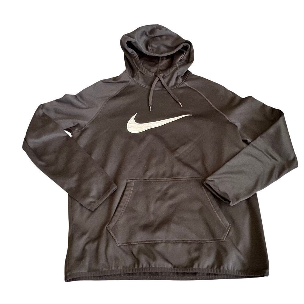 Nike Women’s Dri-FIT Therma Black Pullover Hoodie Large Big Swoosh